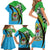 Tanzania Giraffe Family Matching Short Sleeve Bodycon Dress and Hawaiian Shirt Coat Of Arms African Pattern