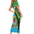 Tanzania Giraffe Family Matching Short Sleeve Bodycon Dress and Hawaiian Shirt Coat Of Arms African Pattern