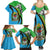 Tanzania Giraffe Family Matching Summer Maxi Dress and Hawaiian Shirt Coat Of Arms African Pattern