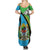 Tanzania Giraffe Family Matching Summer Maxi Dress and Hawaiian Shirt Coat Of Arms African Pattern