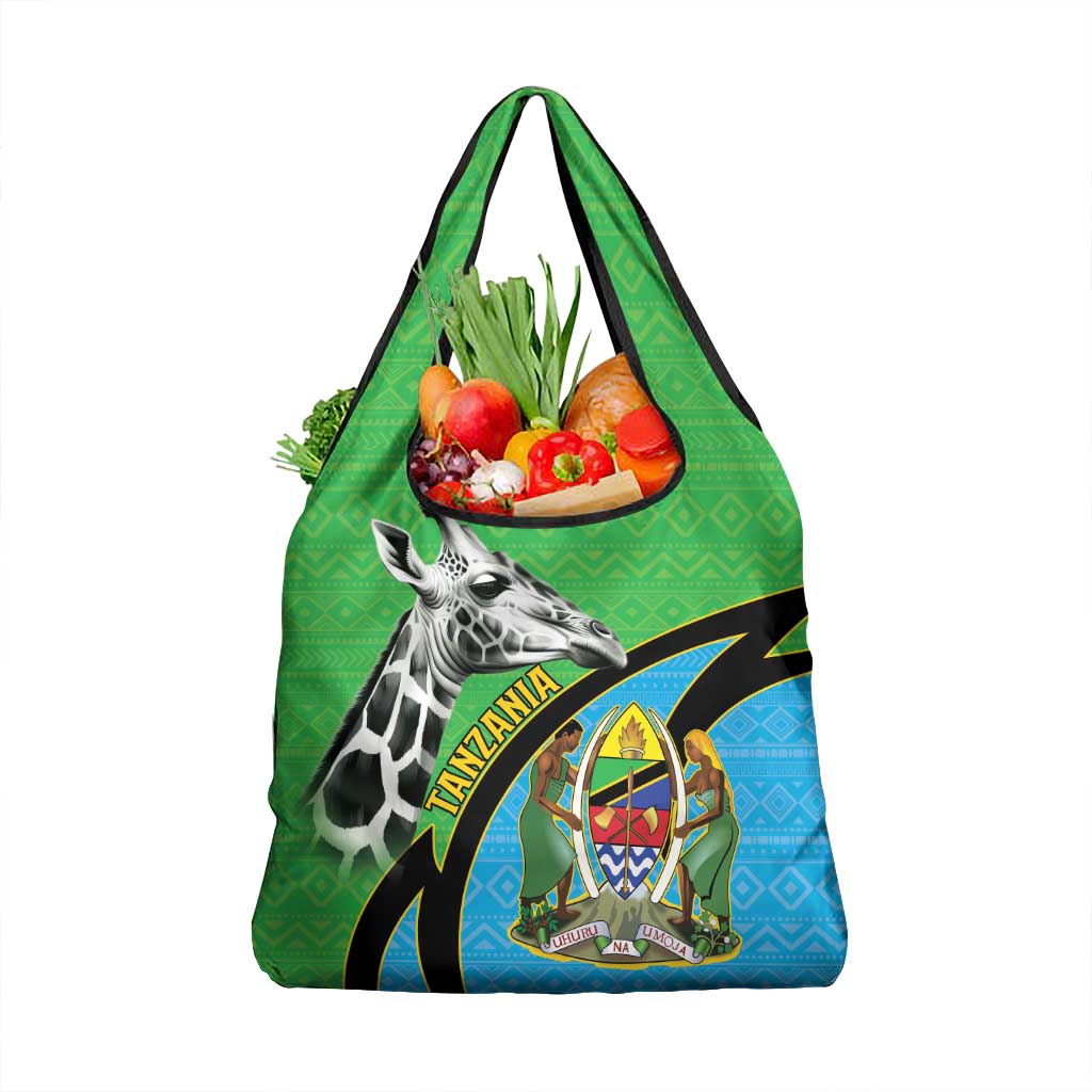 Tanzania Giraffe Grocery Bag Coat Of Arms African Pattern