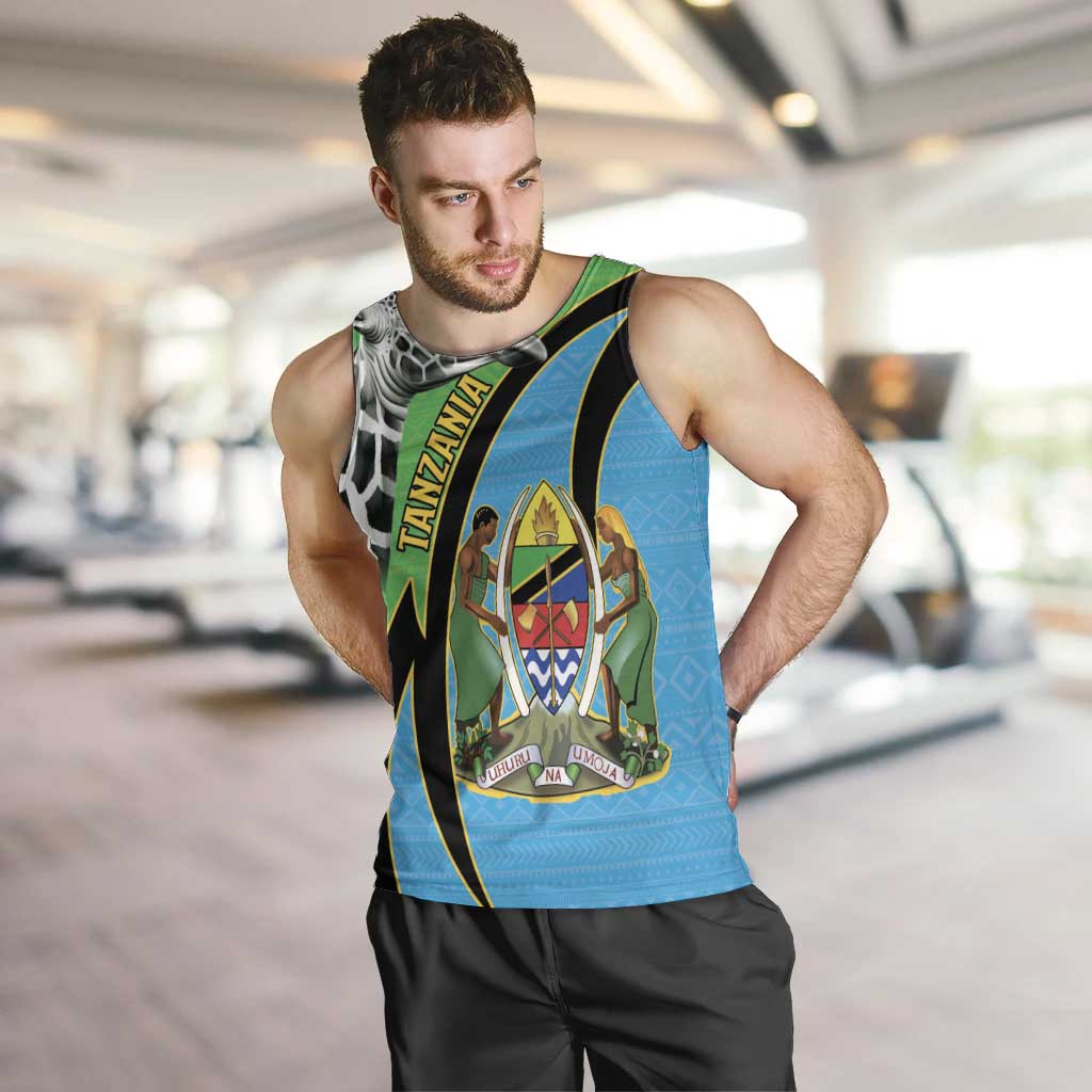 Tanzania Giraffe Men Tank Top Coat Of Arms African Pattern