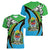 Tanzania Giraffe Women V-Neck T-Shirt Coat Of Arms African Pattern