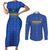 Custom Tanzania Football Couples Matching Short Sleeve Bodycon Dress and Long Sleeve Button Shirt Go Taifa Stars