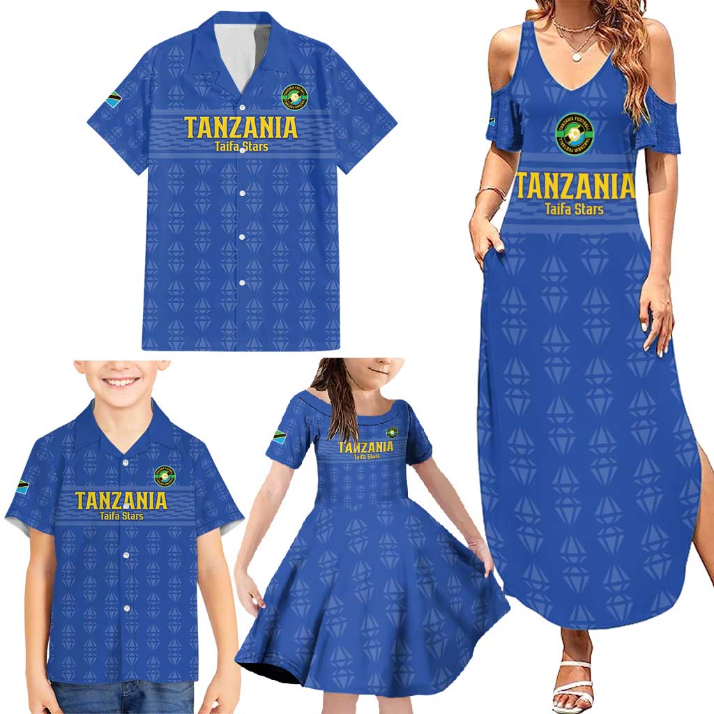 Custom Tanzania Football Family Matching Summer Maxi Dress and Hawaiian Shirt Go Taifa Stars