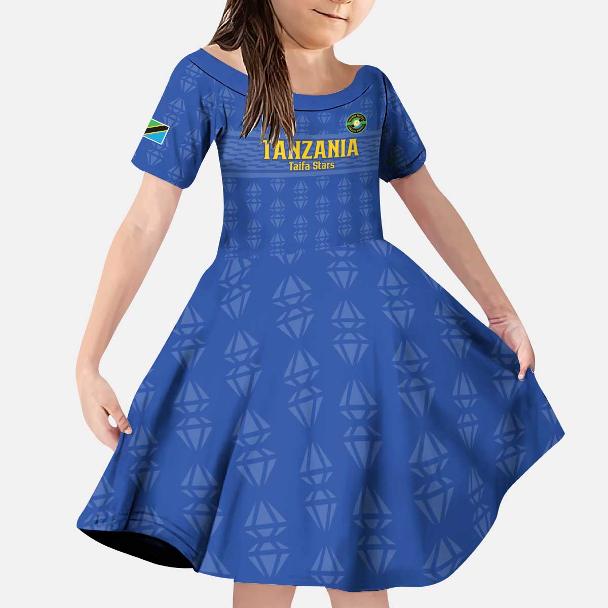 Custom Tanzania Football Kid Short Sleeve Dress Go Taifa Stars