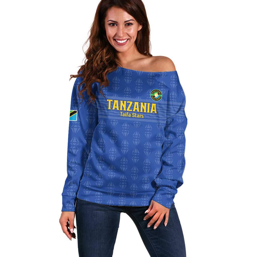 Custom Tanzania Football Off Shoulder Sweater Go Taifa Stars