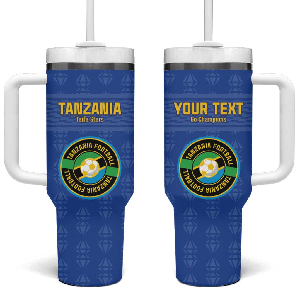 Custom Tanzania Football Tumbler With Handle Go Taifa Stars