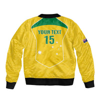 Custom Australia Soccer Bomber Jacket Aussie Aussie Oi Oi Oi