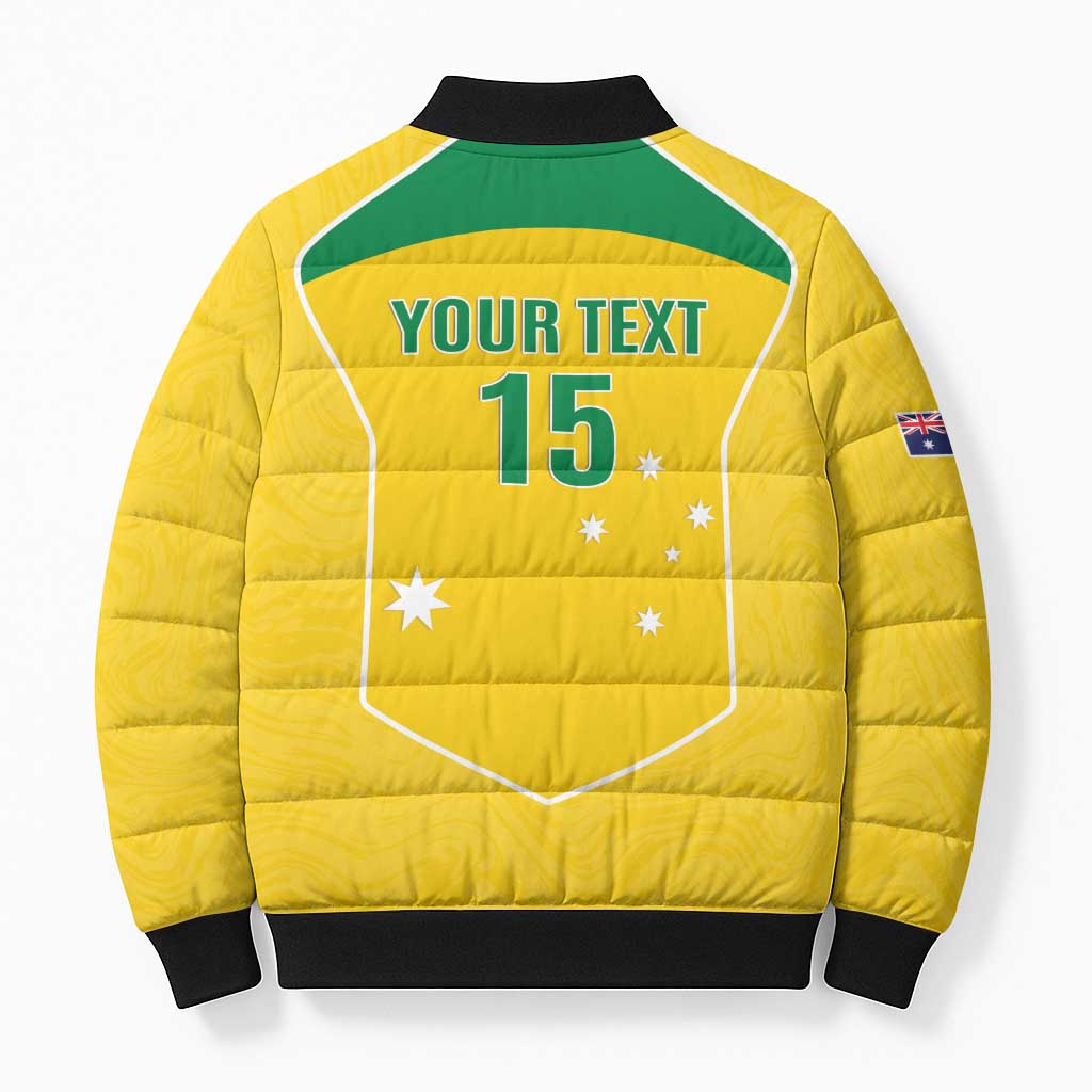 Custom Australia Soccer Bomber Puffer Jacket Aussie Aussie Oi Oi Oi