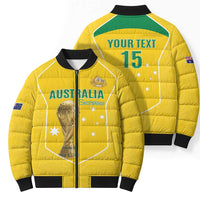 Custom Australia Soccer Bomber Puffer Jacket Aussie Aussie Oi Oi Oi