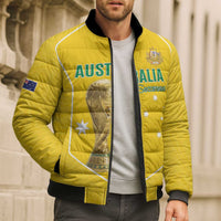 Custom Australia Soccer Bomber Puffer Jacket Aussie Aussie Oi Oi Oi