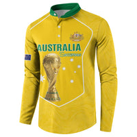 Custom Australia Soccer Button Sweatshirt Aussie Aussie Oi Oi Oi