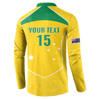 Custom Australia Soccer Button Sweatshirt Aussie Aussie Oi Oi Oi