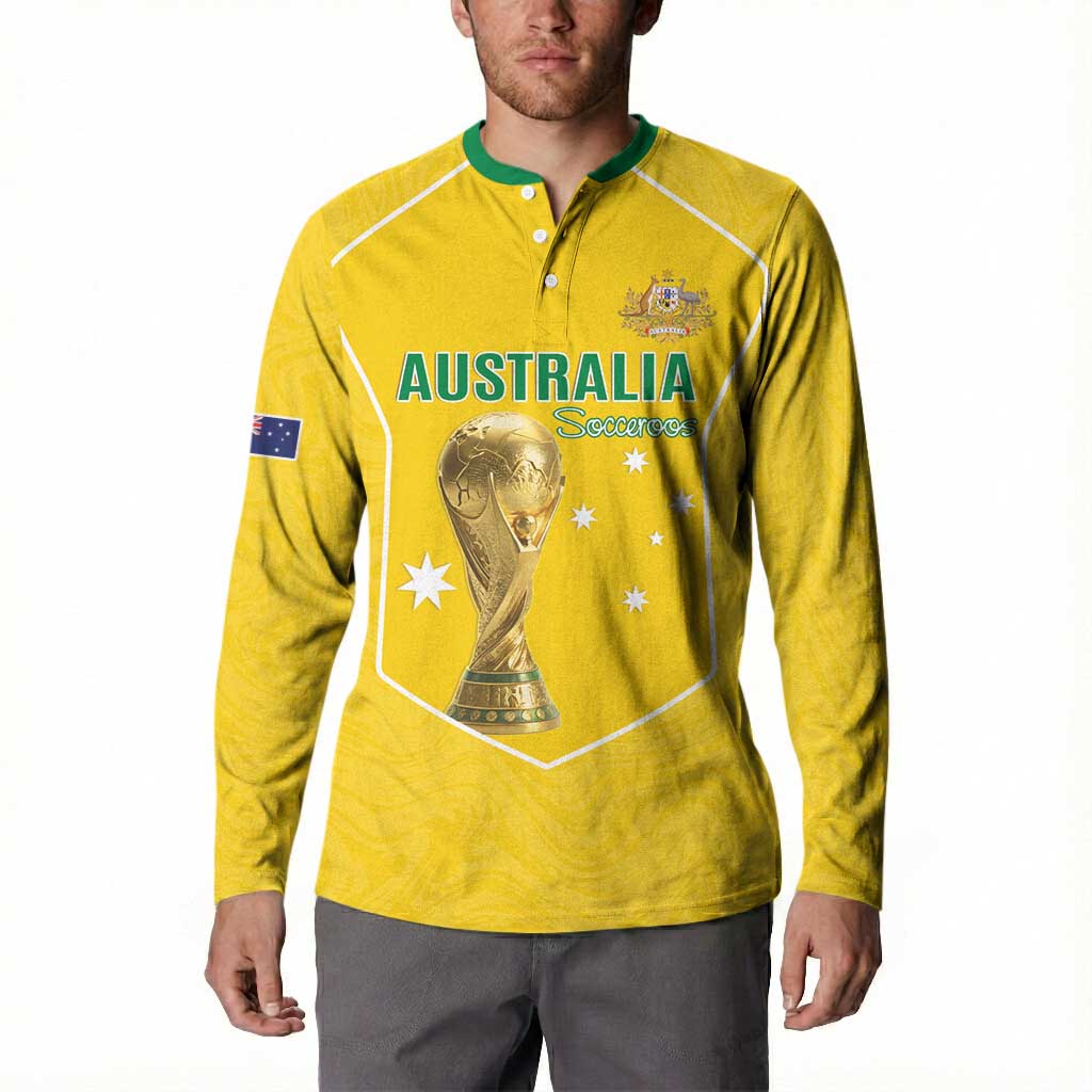 Custom Australia Soccer Button Sweatshirt Aussie Aussie Oi Oi Oi