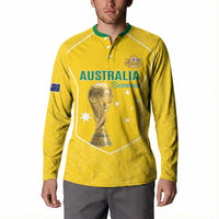 Custom Australia Soccer Button Sweatshirt Aussie Aussie Oi Oi Oi