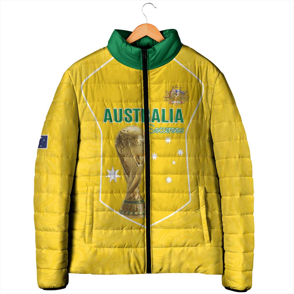 Custom Australia Soccer Padded Jacket Aussie Aussie Oi Oi Oi