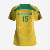 Custom Australia Soccer Scrub Top Aussie Aussie Oi Oi Oi