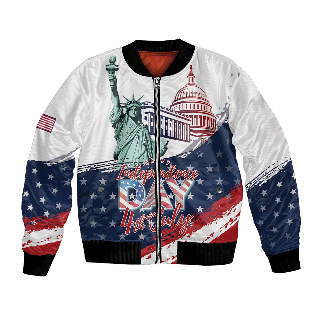 Personalized Fourth Of July Bomber Jacket Happy USA Independence Day