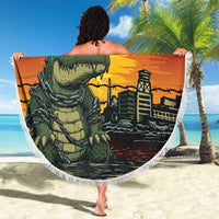 Alligator Alcatraz Beach Blanket Gator Island Prison Retro Sunset - Wonder Print Shop