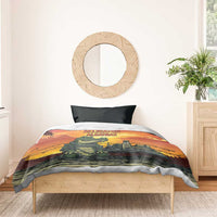 Alligator Alcatraz Bedding Set Gator Island Prison Retro Sunset - Wonder Print Shop
