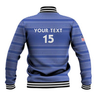 Custom Liberia Football Baseball Jacket Women Blue Jersey - Wonder Print Shop