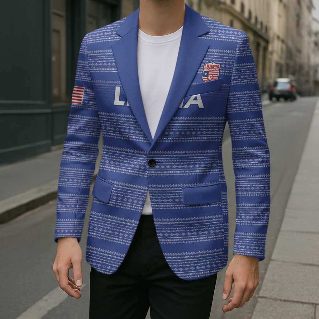 Custom Liberia Football Blazer Women Blue Jersey - Wonder Print Shop