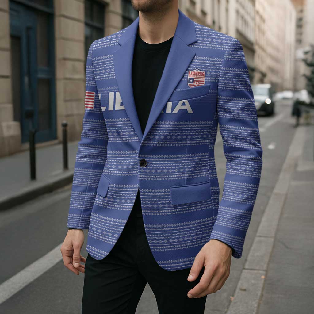 Custom Liberia Football Blazer Women Blue Jersey - Wonder Print Shop