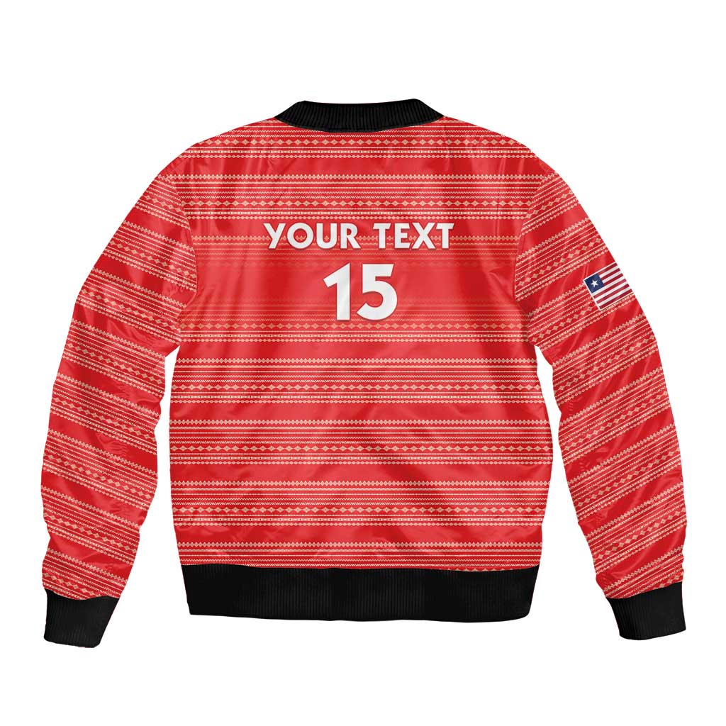 Custom Liberia Football Bomber Jacket Women Red Jersey - Wonder Print Shop