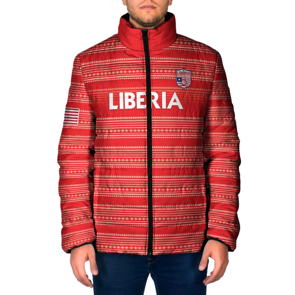 Custom Liberia Football Padded Jacket Women Red Jersey - Wonder Print Shop