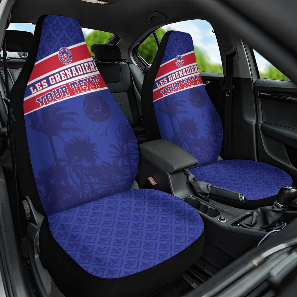 Custom Haiti Football Car Seat Cover Les Grenadiers - Royal Palm