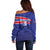 Custom Haiti Football Off Shoulder Sweater Les Grenadiers - Royal Palm - Wonder Print Shop