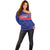 Custom Haiti Football Off Shoulder Sweater Les Grenadiers - Royal Palm - Wonder Print Shop