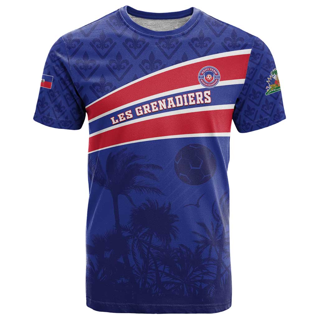 Custom Haiti Football T Shirt Les Grenadiers - Royal Palm - Wonder Print Shop