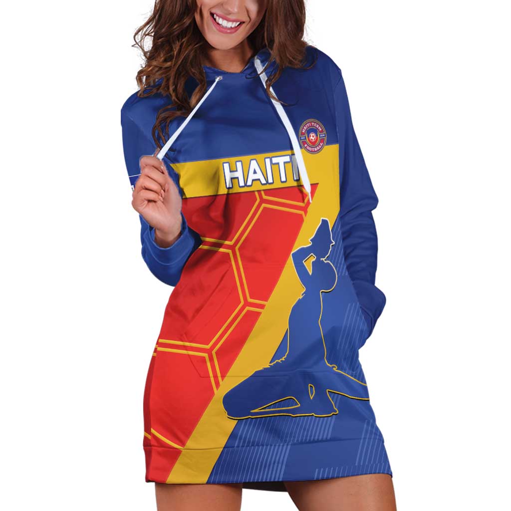 Custom Haiti Football Hoodie Dress Neg Marron Go Ayiti - Wonder Print Shop