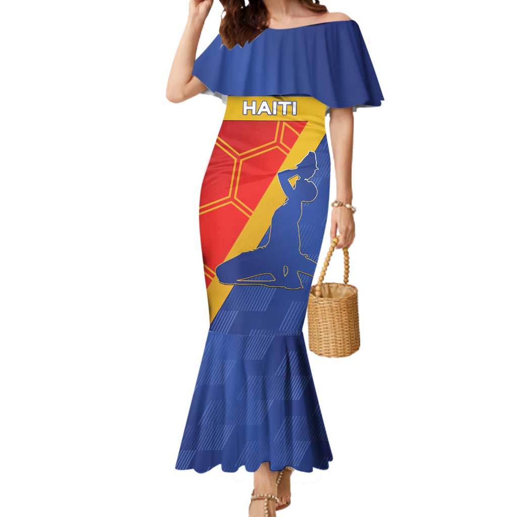 Custom Haiti Football Mermaid Dress Neg Marron Go Ayiti - Wonder Print Shop