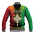 Personalised Ethiopia Baseball Jacket Lion Of Judah Mix African Pattern