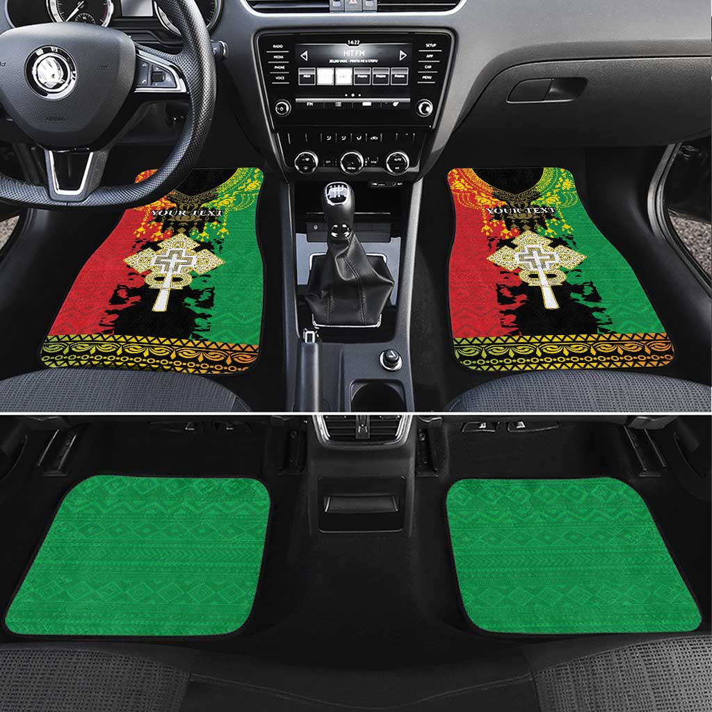 Personalised Ethiopia Car Mats Lion Of Judah Mix African Pattern