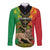 Personalised Ethiopia Long Sleeve Button Shirt Lion Of Judah Mix African Pattern