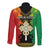 Personalised Ethiopia Long Sleeve Button Shirt Lion Of Judah Mix African Pattern