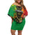 Personalised Ethiopia Off Shoulder Short Dress Lion Of Judah Mix African Pattern