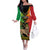 Personalised Ethiopia Off The Shoulder Long Sleeve Dress Lion Of Judah Mix African Pattern