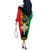 Personalised Ethiopia Off The Shoulder Long Sleeve Dress Lion Of Judah Mix African Pattern