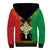 Personalised Ethiopia Sherpa Hoodie Lion Of Judah Mix African Pattern