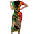 Personalised Ethiopia Short Sleeve Bodycon Dress Lion Of Judah Mix African Pattern