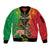 Personalised Ethiopia Sleeve Zip Bomber Jacket Lion Of Judah Mix African Pattern