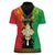 Personalised Ethiopia Women Polo Shirt Lion Of Judah Mix African Pattern