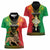 Personalised Ethiopia Women Polo Shirt Lion Of Judah Mix African Pattern