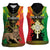 Personalised Ethiopia Women Sleeveless Polo Shirt Lion Of Judah Mix African Pattern