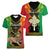 Personalised Ethiopia Women V-Neck T-Shirt Lion Of Judah Mix African Pattern